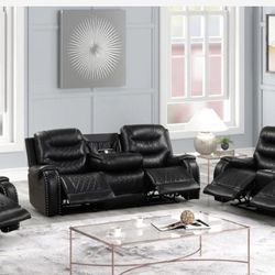 Ashley Black Oversized 3-Piece Reclining Living Room Set ( sectional couch sofa loveseat options