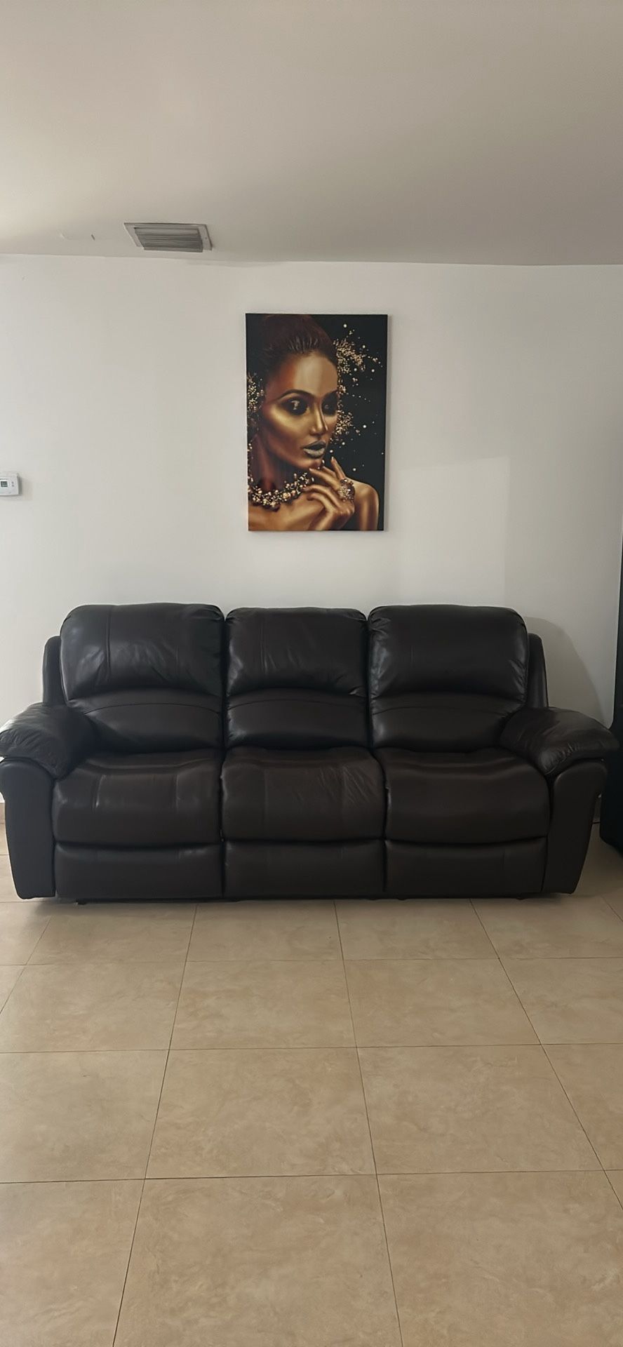Reclining Dark Brown Leather Sofa
