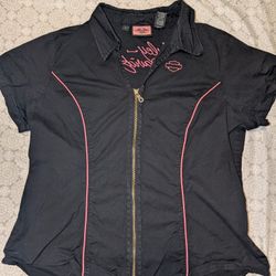 Harley Davidson Zip Up Shirt