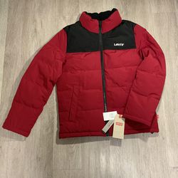 New Levi's Mens Arctic Cloth Performance Red/Black Puffer Jacket sz S & Xl 