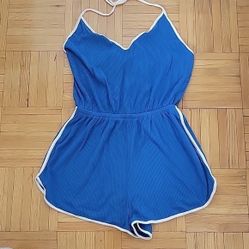 FOREVER 21 Ribbed Halter RomperL