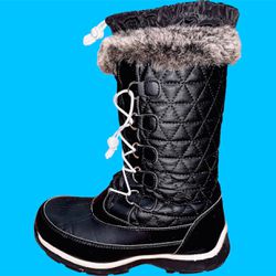 NWT Lands End Snow boots Waterproof Winter Boots Fur Lining Women Girl warm Gift