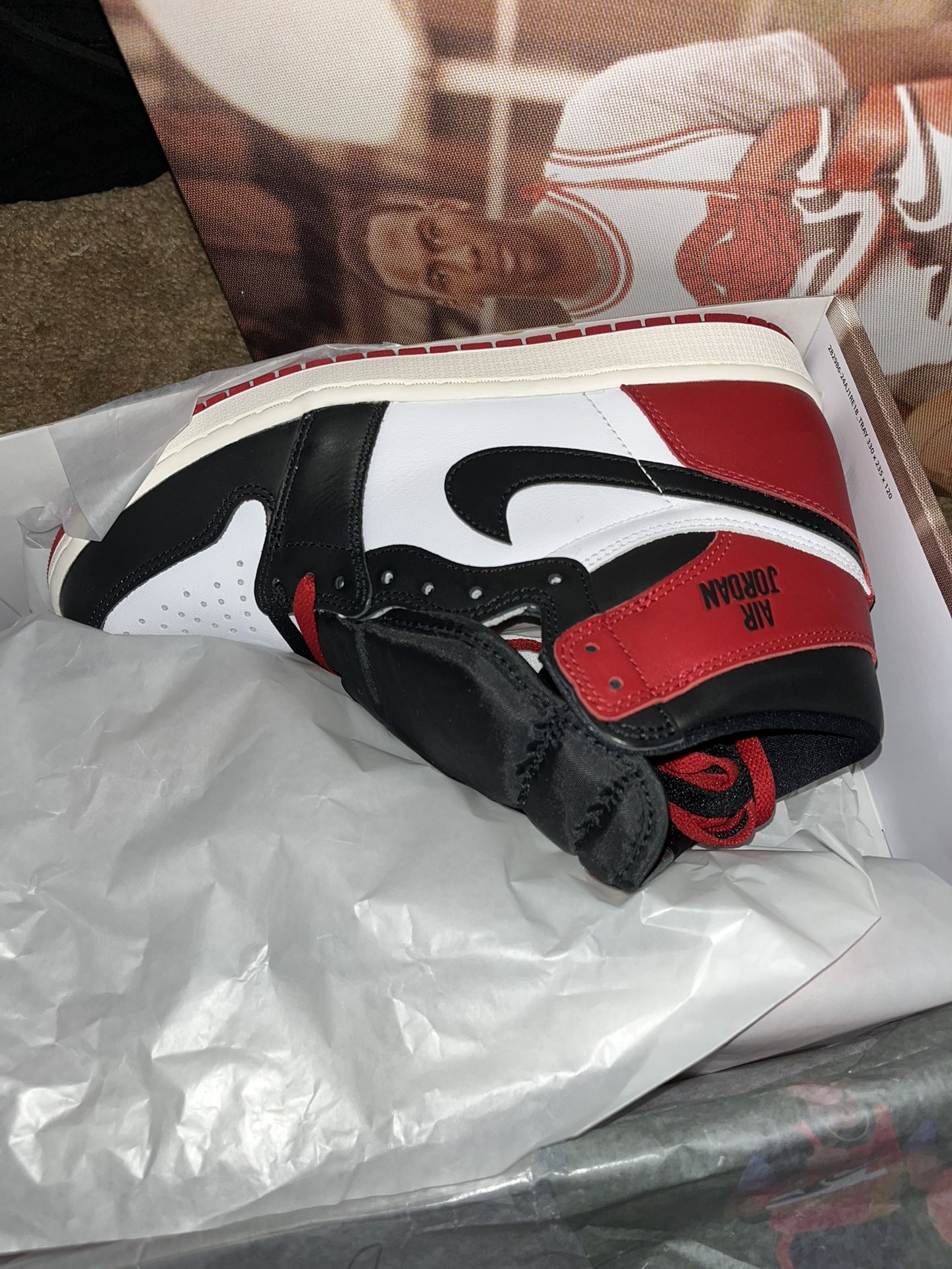 9.5 Jordan 1 High OG Black Toe reimagined