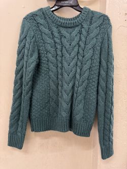 Mi ami Knit Sweater Crewneck in a teal cotton material.size S, $20