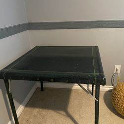 Shwayder Brothers Vintage art, deco playing card table green vinyl