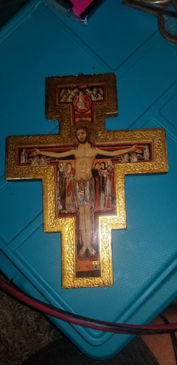 Vintage hand made cross made in italy signed by artist
