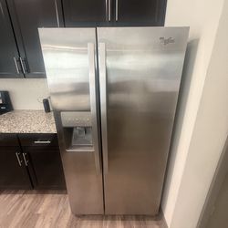 Whirlpool fridge side-by-side stainless steel