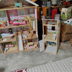 Completely Wooden Doll House Even The Furniture