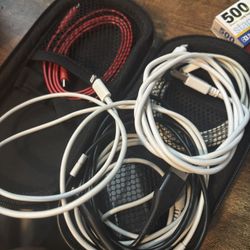 Case Full Of Lightning Apple charging cords