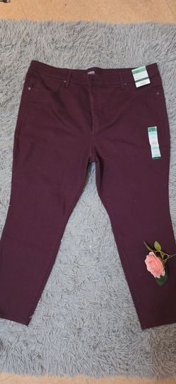Terra & Sky Women's Burgundy Jeans