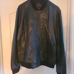 Lucky Brand Leather Bomber Jacket 