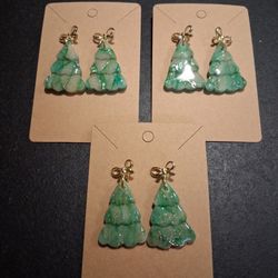 Holiday Tree And Wreath Earrings 