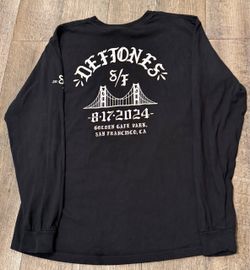 Deftones San Francisco Golden Gate Park Long Sleeve Shirt size Large