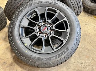 FREE DELIVERY 4X OEM 2024 Toyota Tundra TRD 20" Black Rims 265/60R20 Falken AT Tires 99%