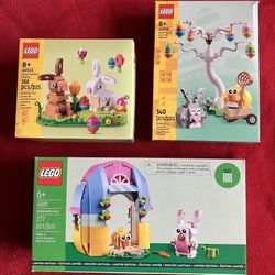 Lot LEGO EASTER 40682 BUNNY AND CHICK EGG HUNT 40808 RABBITS DISPLAY 40523 