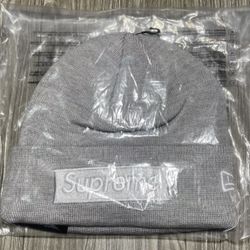Supreme New Era Box Logo Beanie FW24 Grey
