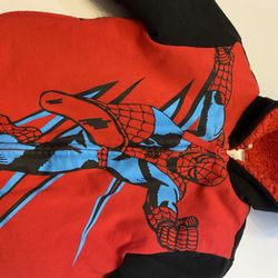 Marvel Spider Man ToddlerPlush Black & Red Size 5T Full Zip Fleeced Plush Hoodie
