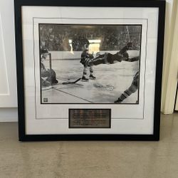 Bobby Orr Signed “The Goal” 28x27 Framed Photo (w/COA)