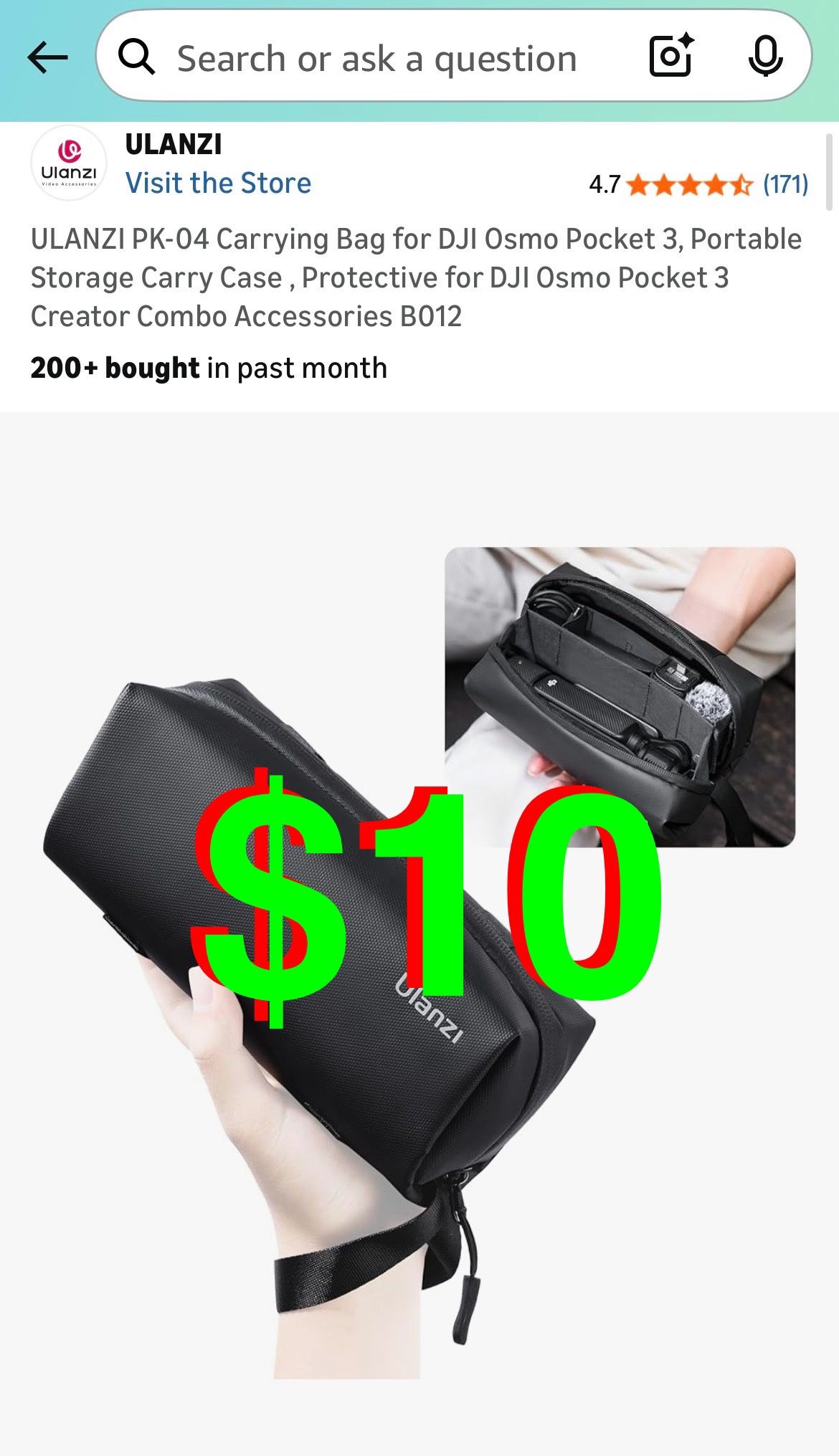 PK-04 Carrying Bag for DJI Osmo Pocket 3, Portable Storage Carry Case , Protective for DJI Osmo Pocket 3 Creator Combo Accessories B012