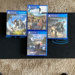 PS4 Games Titanfall 2, Farcry 5, Horizon Zero Dawn, Police Simulator 