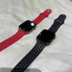 Apple Watch Series 5s In Stainless Steel Gold And Nike Grey