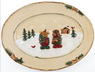 Christmas turning ham platter