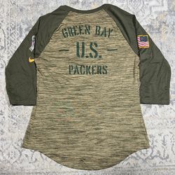 Nike Dri Fit Green Bay Packers Salute To Service NFL Apparel Women's Shirt XS