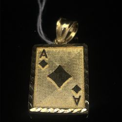 10KT Yellow Gold Ace Of Diamonds Pendant 2.40g 182654/16