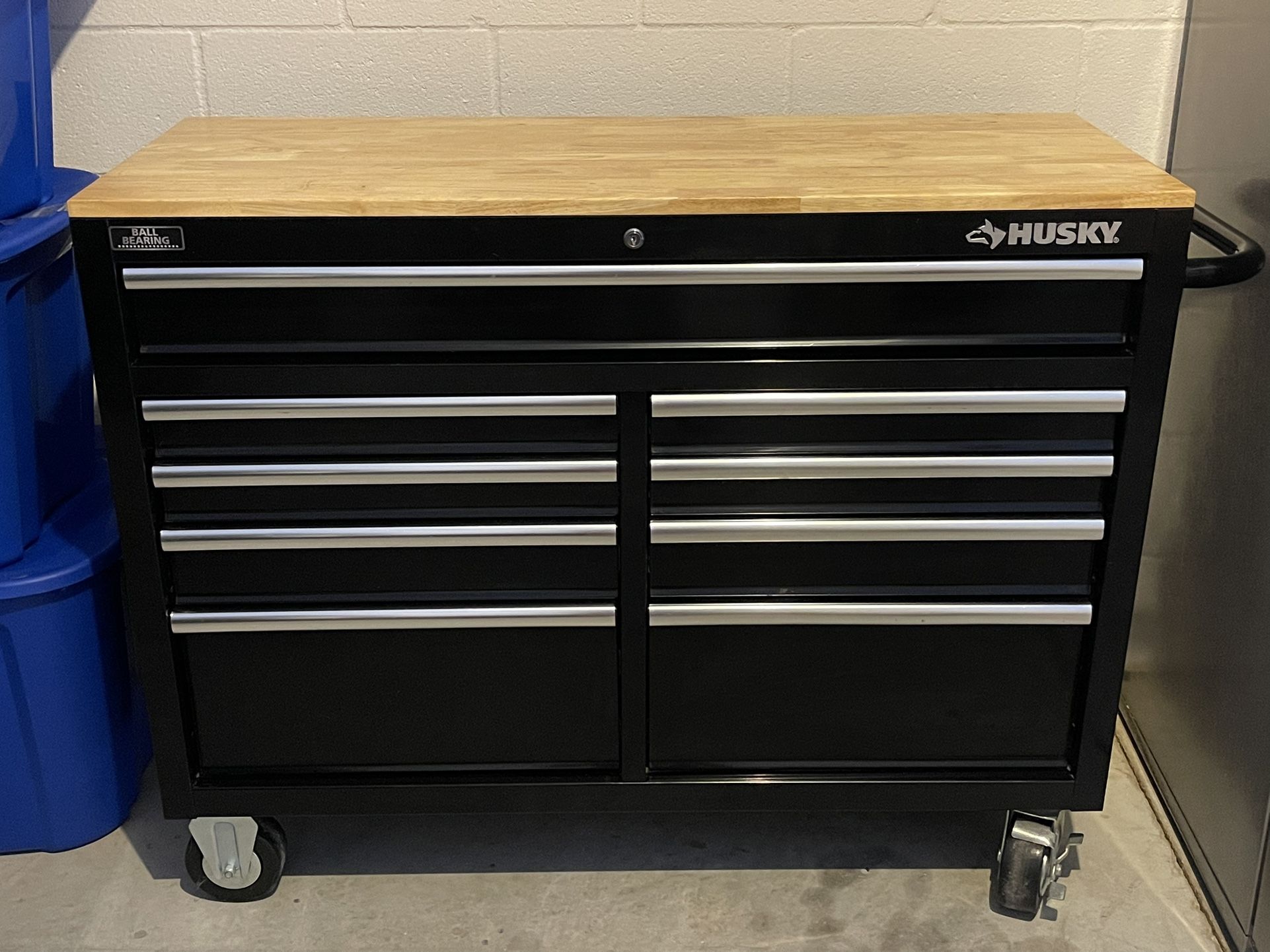 HUSKY 46 IN 9 DRAWER BLACK MOBILE WORKBENCH for Sale in New