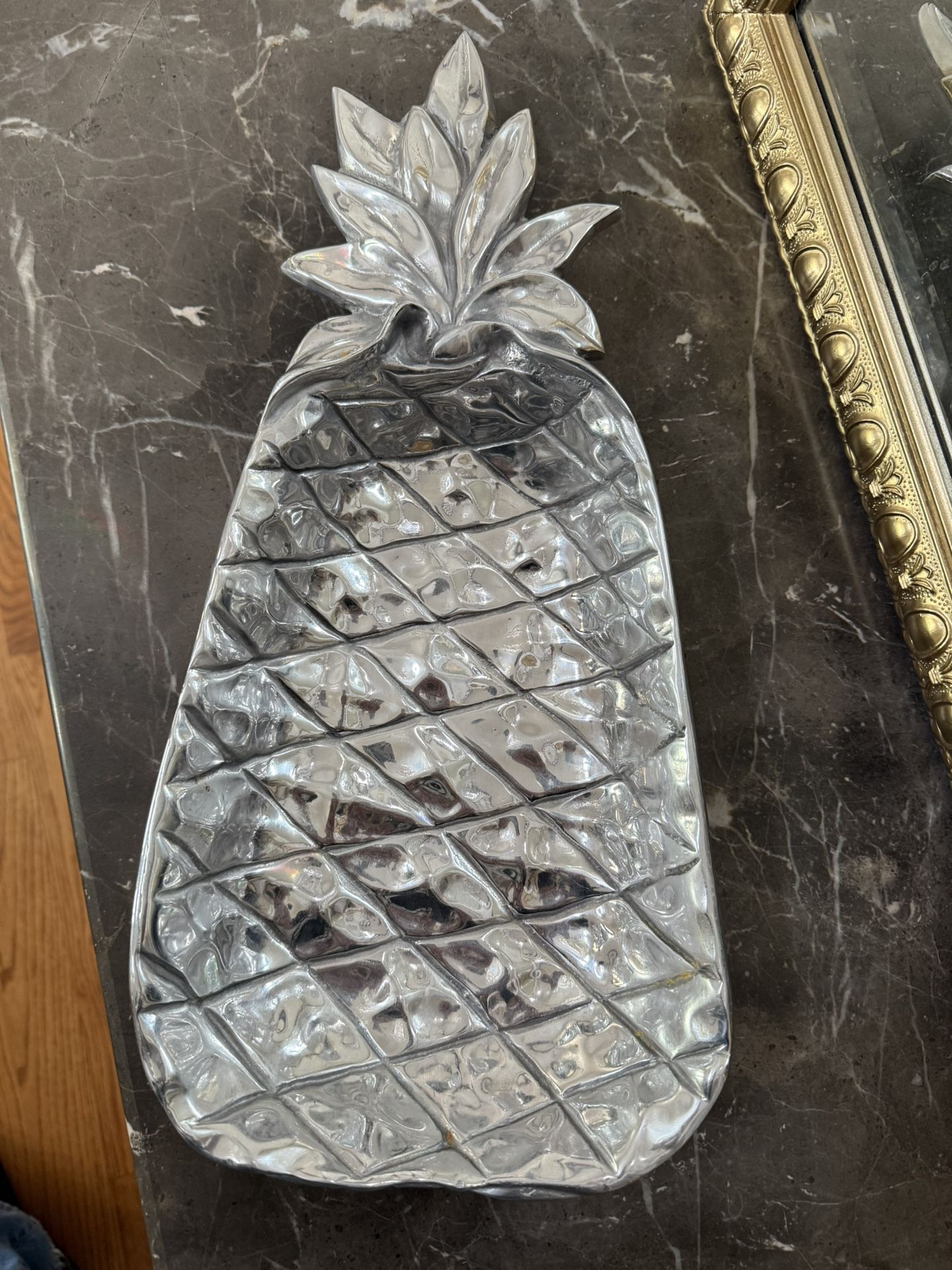 Large Pewter Pineapple Serving Dish