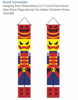 Icomroadex Halloween Nutcracker Hanging Door Banners