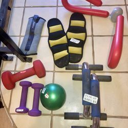 Sports Exercise Equipment Dumbbells Weights Thigh Master Golf Bike Rack Pump