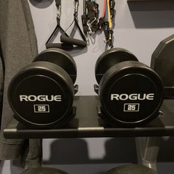 Brand New Pair Of 25 Lb Rogue Urethane Dumbbells