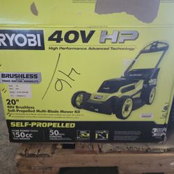 RYOBI 40V HP Brushless 20 in. Battery Walk Behind Self-Propelled Lawn Mower with 6ah Batterie #11576