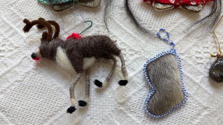 Alaskan Native Inuit-style Christmas ornaments