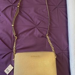 Michael Kors Gold Crossbody Purse