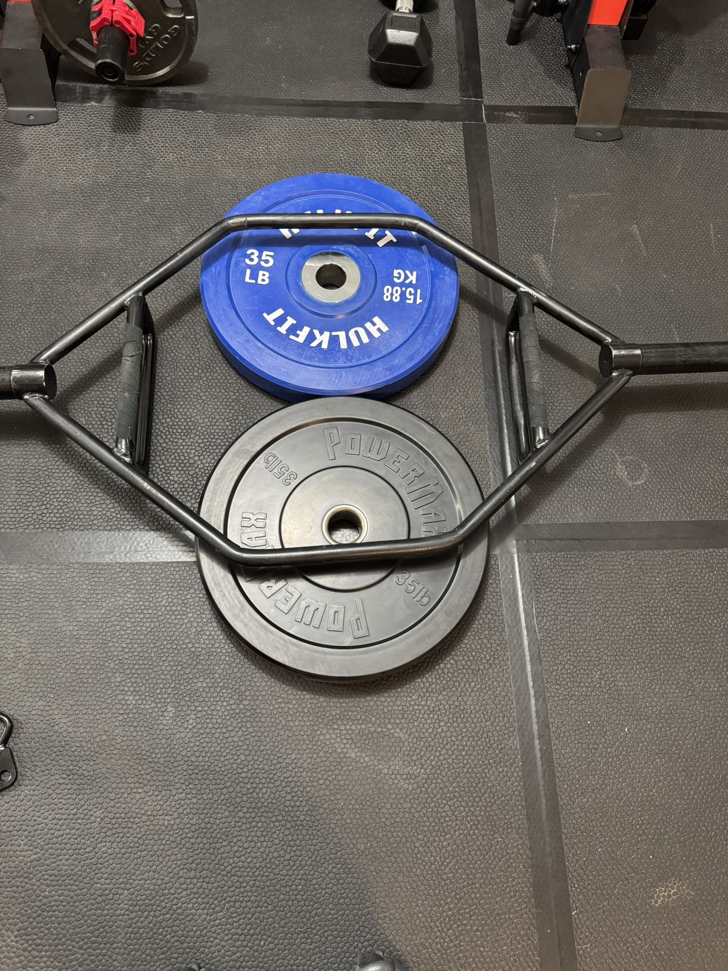 Hex Bar With 70 lbs Bumper Plates