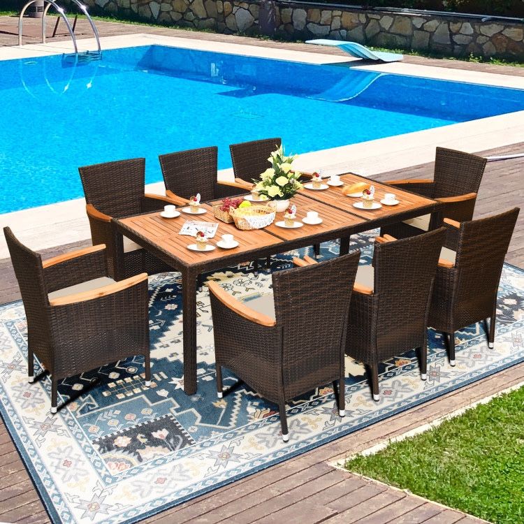 9pc Outdoor Patio Dining Table Furniture Set