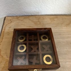 Small Wooden Tic-Tac-Toe Game