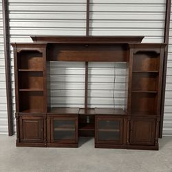 Free Delivery - Brown Wood TV Entertainment Center Console