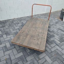Orange Wooden Heavy Duty Platform Cart/Dolly