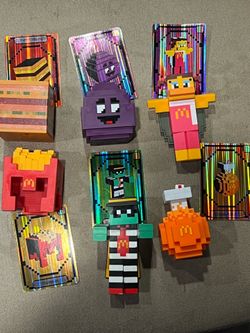 2025 Minecraft Movie McDonald’s Lot Of 6 Hamburglar & Birdie & Grimace & Big Mac