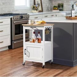 Rolling Kitchen Cart white color $ 70