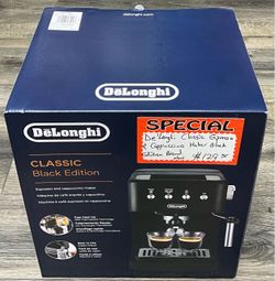 DeLonghi Classic Espresso & Capuccino Maker Black Edition Brand New