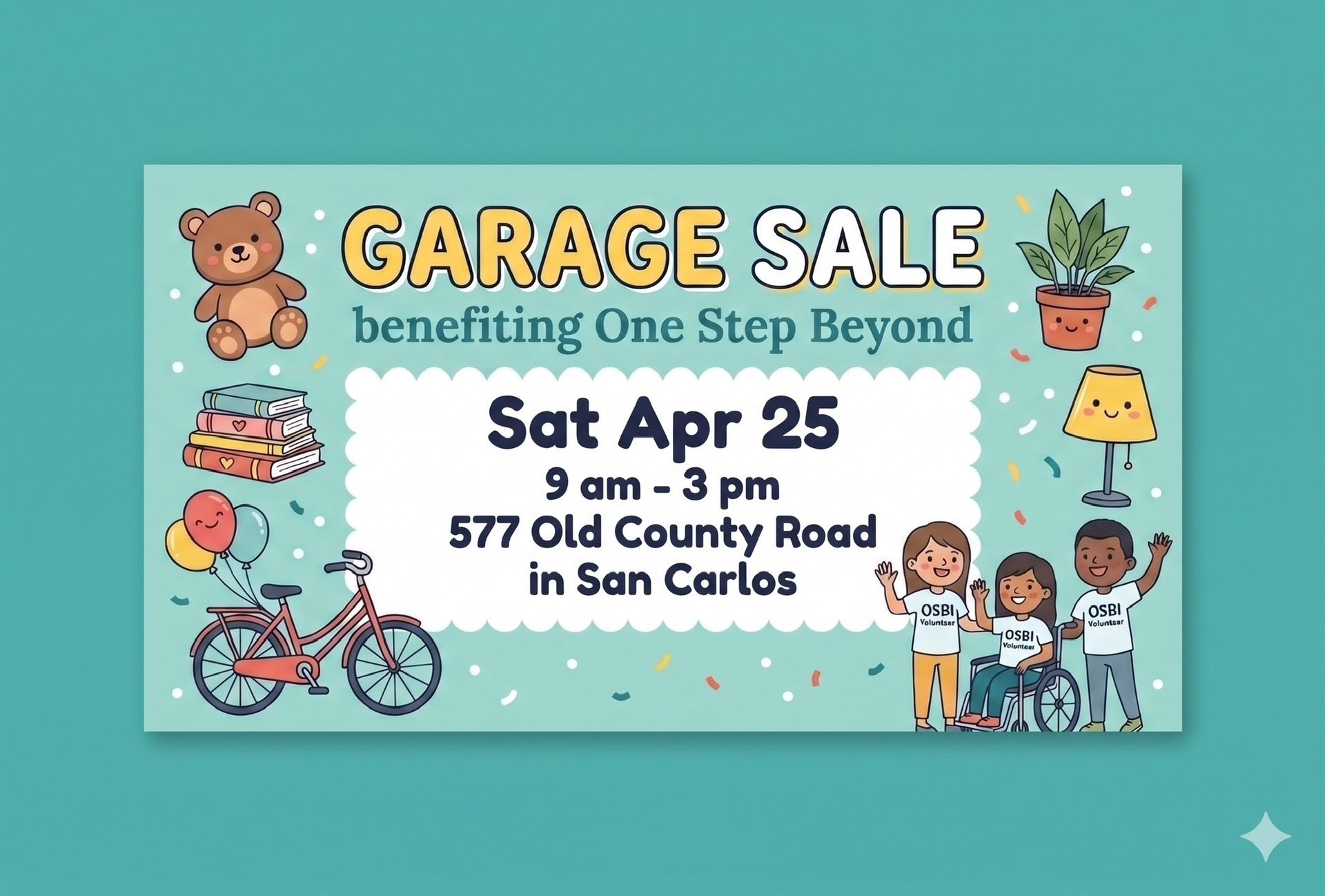 Massive Garage Sale Benefiting One Step Beyond- Sat. 4/25 From 9am-3pm