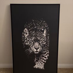 Framed Black & White leopard Artwork
