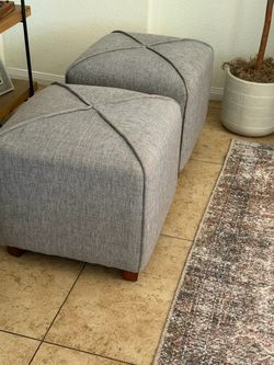 2 Grey Ottoman