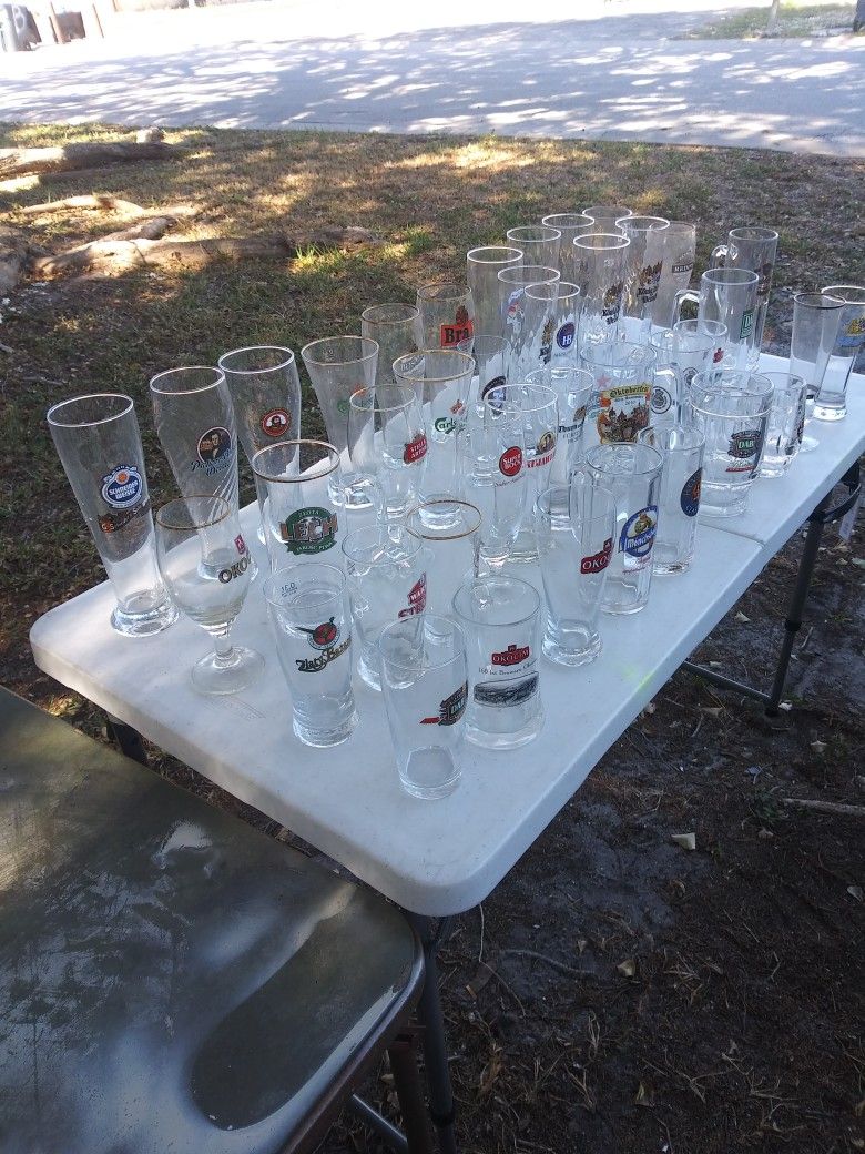 Set Of 39 Beer Glasses