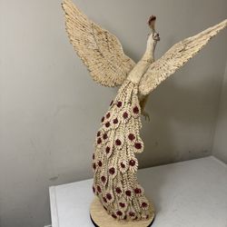 Peacock with wooden matches