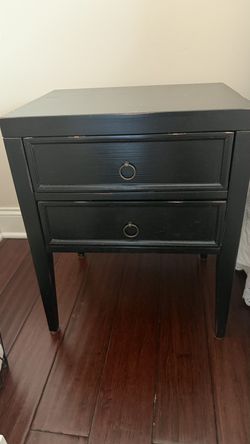 Black Distressed Nightstand